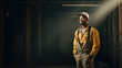 © mimagephotos - Portrait of Dedication: African American Worker on the Construction Site.