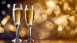 Cartolina per festeggiamenti di capodanno con Champagne III