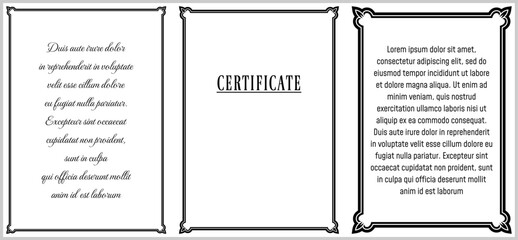 Wall Mural - vector text ad unit frame borders. vertical book page with frame on white background in retro style.