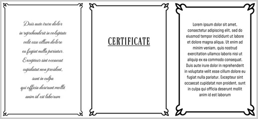 Wall Mural - vector text ad unit frame borders. vertical book page with frame on white background in retro style.