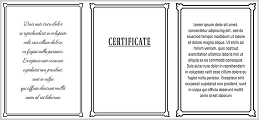 Wall Mural - vector text ad unit frame borders. vertical book page with frame on white background in retro style.