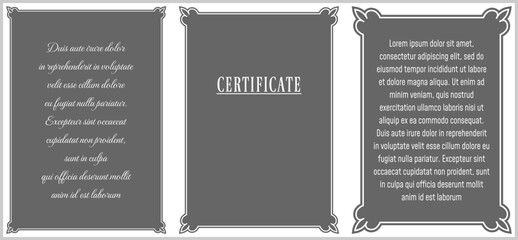 Wall Mural - vector gray background frame retro label. vintage wine label, certificate, sticker, book cover, chal