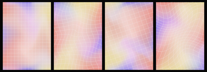 Wall Mural - retro blurred background set, liquid aura backdrops in y2k aesthetic, abstract texture of defocused 