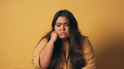 Wall Mural - depressed overweight woman 