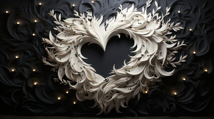 Wall Mural - floral heart background