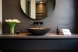 Contemporary bathroom with chic mirror and sink