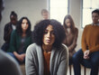 © kalafoto - depressed woman at support group meeting
