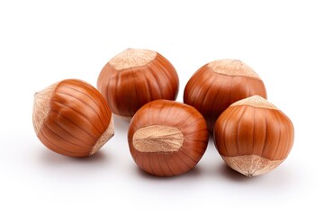 Wall Mural - Hazelnut collection on white background