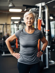 Wall Mural - Elderly women exercise at the gym