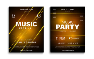 Sticker - Music poster. Party invitation, music festival, event flyer template. Vector illustration