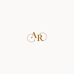 initial logo letter AR luxury design with elegant line concept