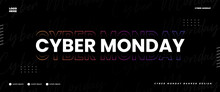 cyber monday banner with light elements