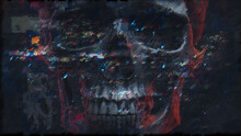 Skull Distorted By Digital Glitch