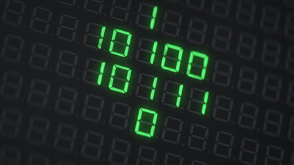 Digital binary computer code 3D render