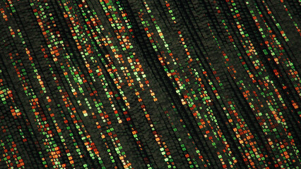 Digital binary code 3D rendering