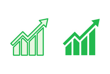 Growing graph Icon set. Chart icon. diagram icon