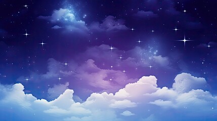 Wall Mural - Space of night sky with cloud and stars