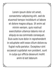 Wall Mural - vector vertical text ad unit frame border. book page with frame on white background in retro style. 