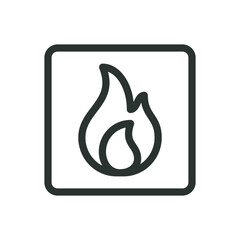 Poster - Fire flame isolated icon, fire button vector icon with editable stroke