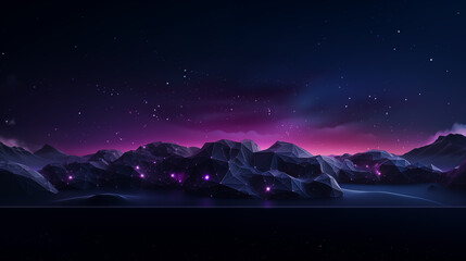 Wall Mural - purple aurora borealis in the mountains