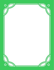 Wall Mural - green book cover frame border. vector vintage poster, invitation, certificate, business card, or emp