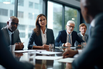 Wall Mural - Diverse business group having a meeting in boardroom