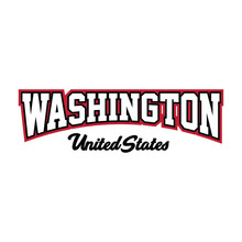 Washington United States Text For T Shirt Or Poster Design