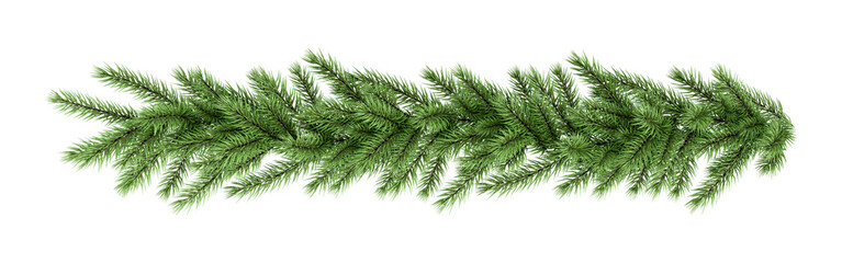 Wall Mural - Christmas tree branches on white