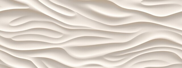 Seamless subtle white glossy soft waves background texture overlay. Abstract wavy embossed marble displacement, bump, height map. Panoramic banner wallpaper pattern.