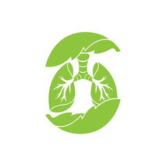 Canvas Print - Lungs logo icon symbol vector template illustration design.