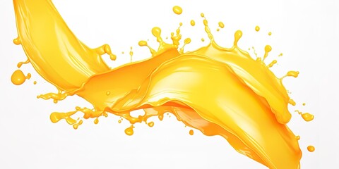 Sticker - Fresh orange juice splashes on a white background