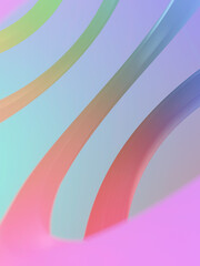 Aufkleber - Fantastically pastel colors helix. Abstract generative art background. 3d rendering illustration