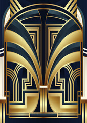 Wall Mural - Abstract art deco Frame background