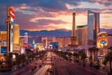 Las Vegas strip sunset