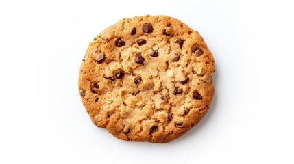Fototapete - Granola cookie white background top view with copy space