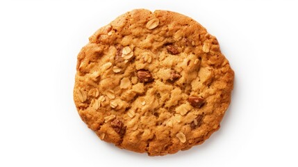 Fototapete - Granola cookie white background top view with copy space