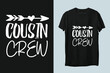 Cousin Crew T-Shirt Design Halloween Background, vector, Typography
