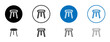 Stool vector icon set. three leg stool vector symbol for mobile apps and website UI designs