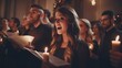 Midnight Winter Worship: Holy Choir Singing Hymns by Candlelight in New Christmas Church Service