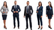 © Purple Penguin GFX - a team of business people in an isolated and transparent PNG in a Business-themed, photorealistic illustration. Generative ai