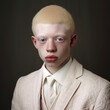 Portrait of an albino man.