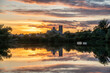 Sunset behind Ely Cathedral from Roswell Pits Nature Reserve, 22nd October 2023