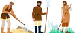 ancient medieval farmer vector. historic art, set historical, story old ancient medieval farmer character. people flat cartoon illustration