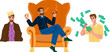 © sevector - business rich man vector. lifestyle travel, adult successful, young fashion business rich man character. people flat cartoon illustration