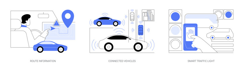 Wall Mural - smart city transportation isolated cartoon vector illustrations se