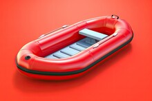 3d Render Inflatable Boat Isolated Background