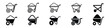 Wheelbarrow cart icon. Wheelbarrow cart icon flat. Handcart icon. A handcart with a box vector. Wheelbarrow for transportation of cargo. Wheelbarrow line icon, wheelbarrow icon