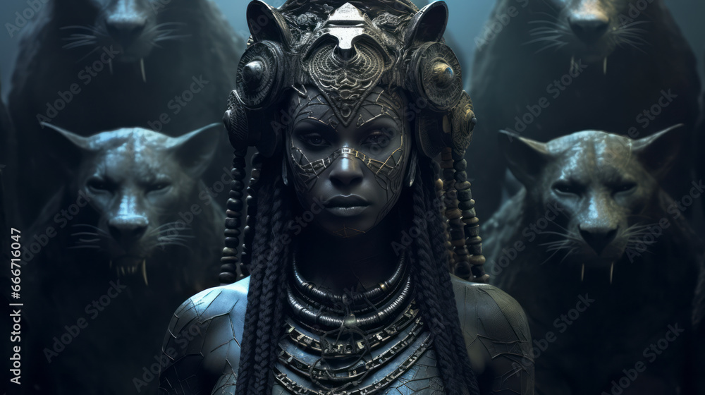 The War Goddess of Ancient Egypt: Sekhmet Stock Illustration | Adobe Stock