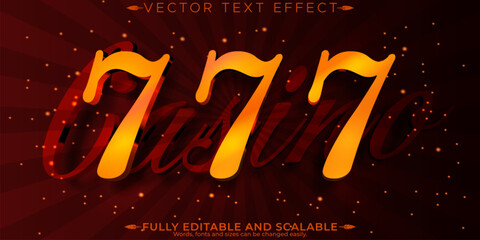 Poster - Editable text effect casino, 3d slot and spin font style