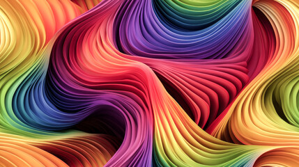 Canvas Print - A chaotic mass of swirling and twisting rainbow colors fills the image, captivating the viewer's eyes with its mesmerizing beauty.